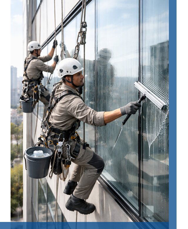 Мойка окон альпинистами в Каспийске от 4581 р. | ВЫСОТНИК-Ксп