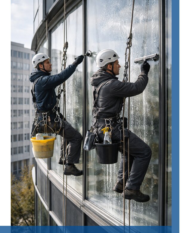 Мойка панорамных окон в Каспийске от 356 р. заказать у ВЫСОТНИК-Ксп