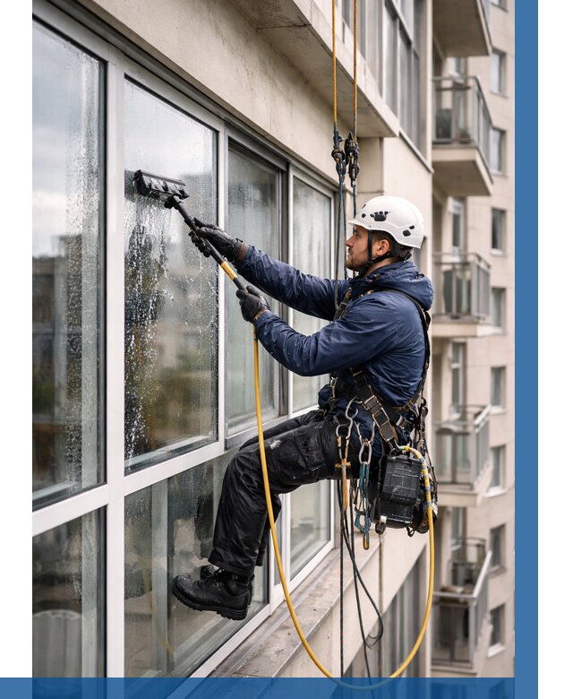 Мойка балконного остекления в Каспийске от 3563 р. | ВЫСОТНИК-Ксп