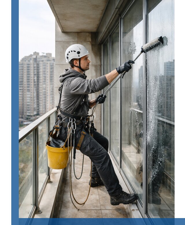 Профессиональная мойка балконного остекления в Каспийске