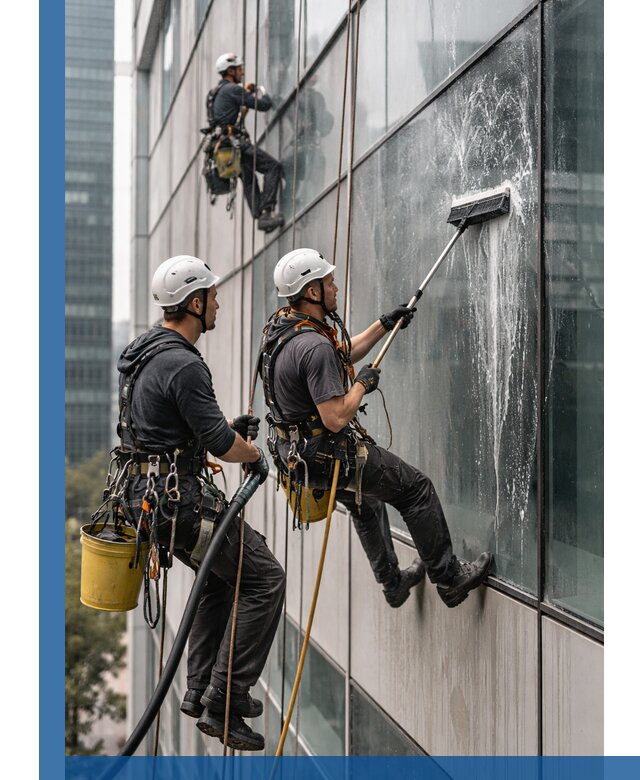 Профессиональная высотная мойка фасадов зданий в Каспийске