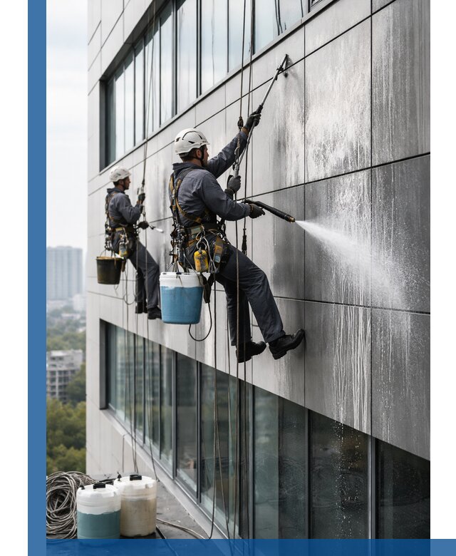 Профессиональная мойка вентилируемых фасадов в Каспийске