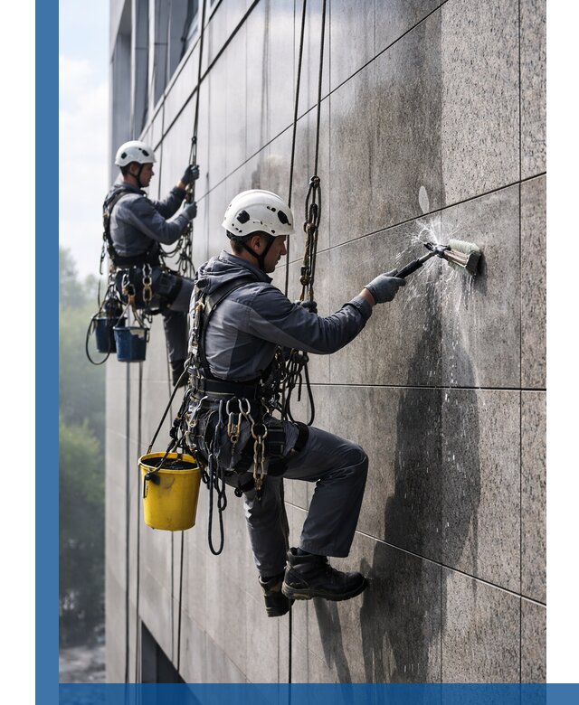 Профессиональная мойка фасада из керамогранита в Каспийске