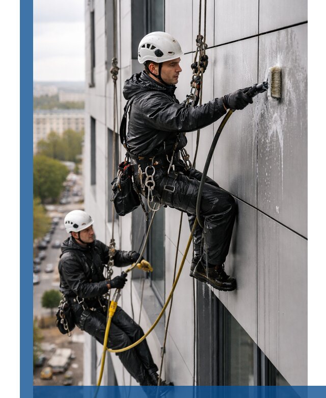 Профессиональная мойка фасада из композита в Каспийске