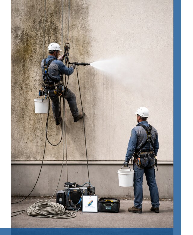 Очистка фасада от плесени в Каспийске от 305 р. | ВЫСОТНИК-Ксп