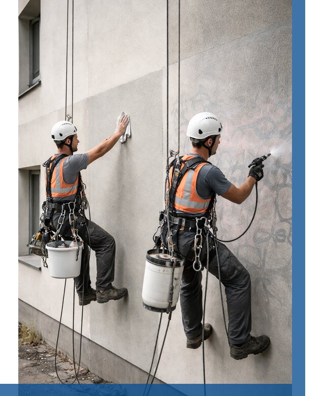 Антиграффити покрытие фасада в Каспийске от 611 р. | ВЫСОТНИК-Ксп