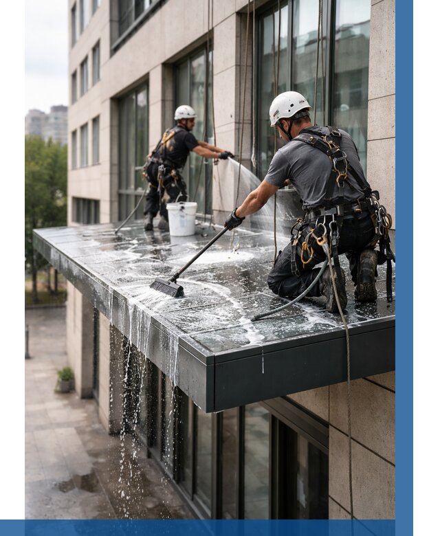 Мойка козырьков и навесов в Каспийске от 3563 р. | ВЫСОТНИК-Ксп