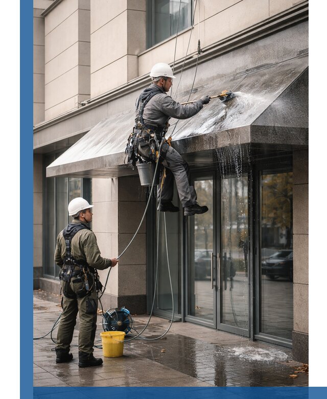 Профессиональная мойка козырьков и навесов в Каспийске