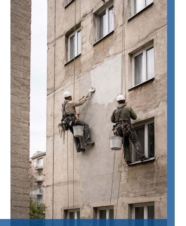 Косметический ремонт фасада в Каспийске от 1120 р. | ВЫСОТНИК-Ксп