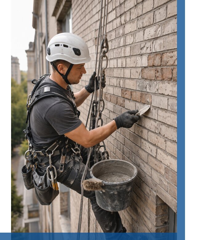 Ремонт кирпичной кладки фасада в Каспийске от 1833 р. | ВЫСОТНИК-Ксп