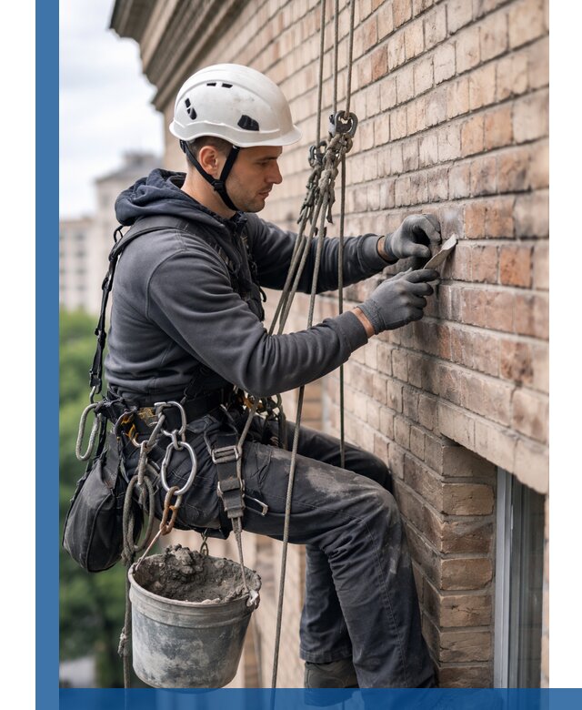 Качественный ремонт кирпичной кладки фасада в Каспийске с гарантией