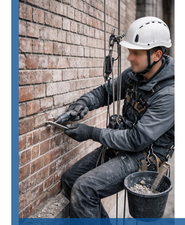 Расшивка кирпичных швов фасадов и стен, ремонт в Каспийске