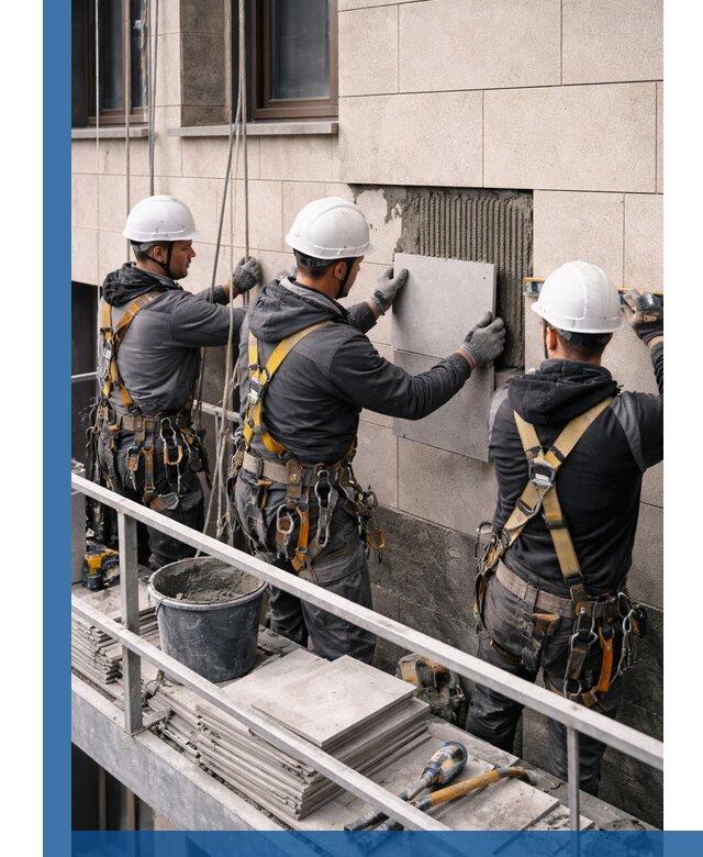 Ремонт облицовки фасада плиткой в Каспийске с гарантией