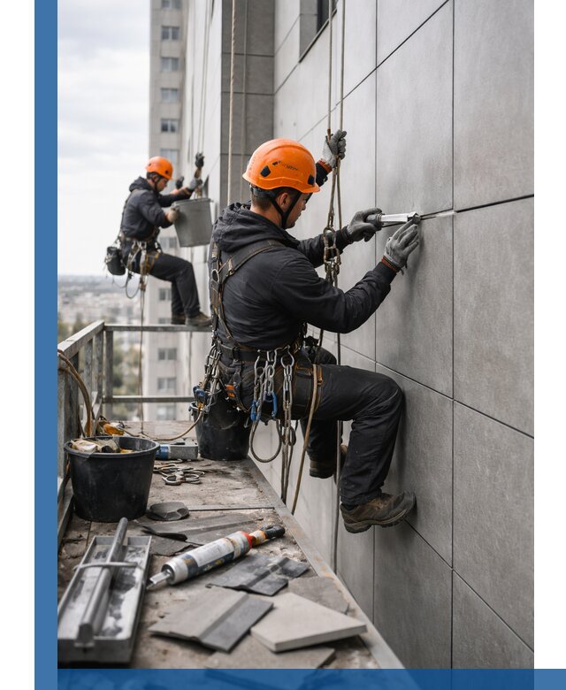 Профессиональный ремонт фасада из керамогранита в Каспийске