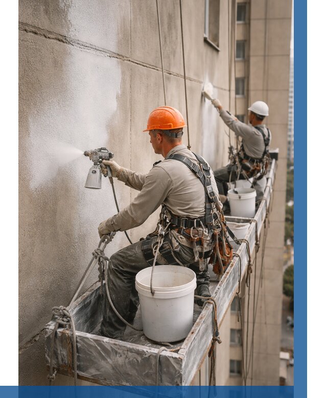 Грунтовка фасада на высоте в Каспийске от 122 р. | ВЫСОТНИК-Ксп