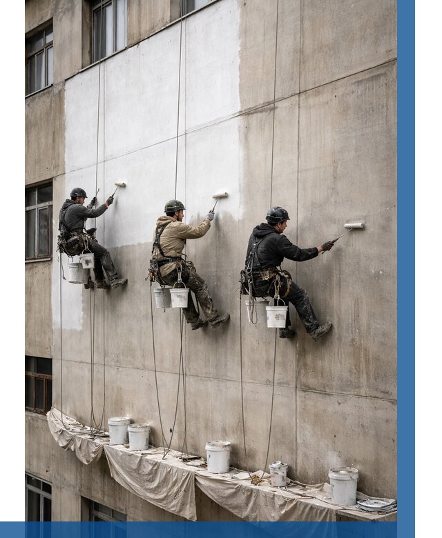 Покраска бетонного фасада в Каспийске от 356 р за м2 | ВЫСОТНИК-Ксп