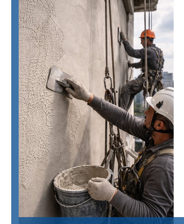 Декоративная штукатурка фасада с утеплением и защитой в Каспийске