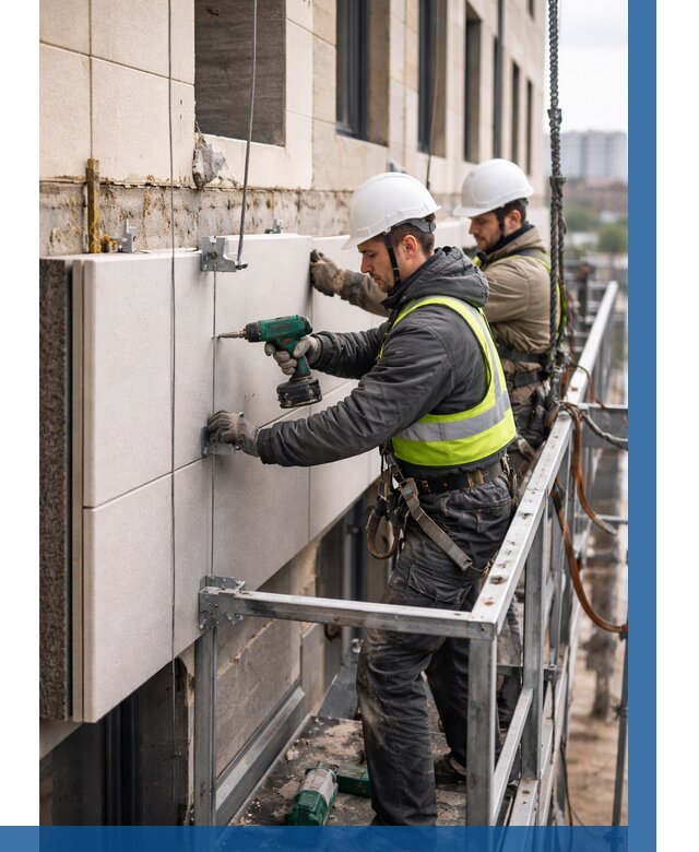 Монтаж фасадных термопанелей в Каспийске от 1527 р. | ВЫСОТНИК-Ксп