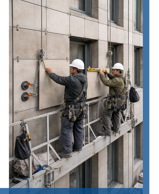 Монтаж керамогранита на фасад в Каспийске от 2545 р. | ВЫСОТНИК-Ксп