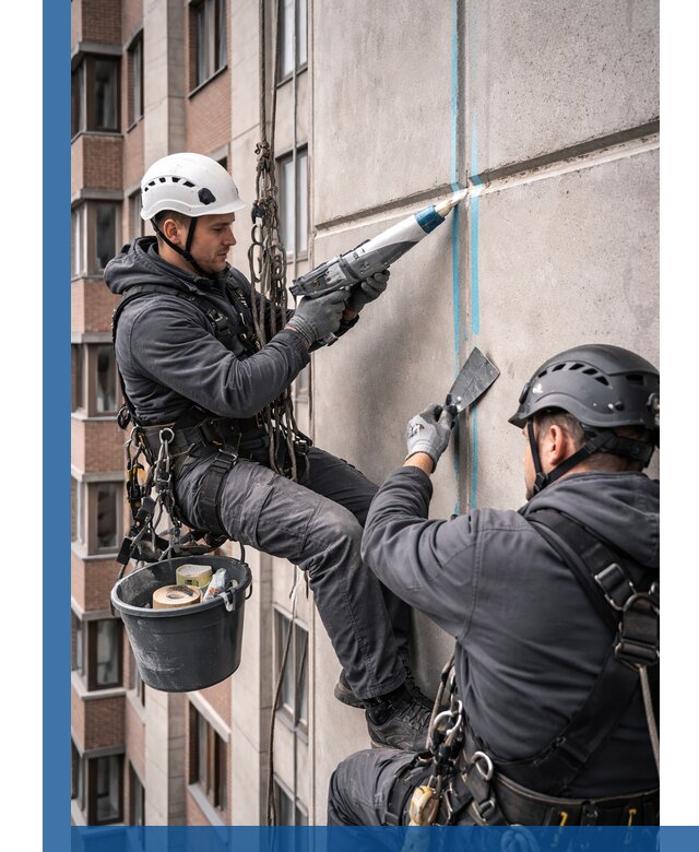 Вторичная герметизация швов фасада и кровли в Каспийске