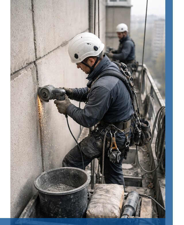 Штробление межпанельных швов в Каспийске от 1222 р. | ВЫСОТНИК-Ксп