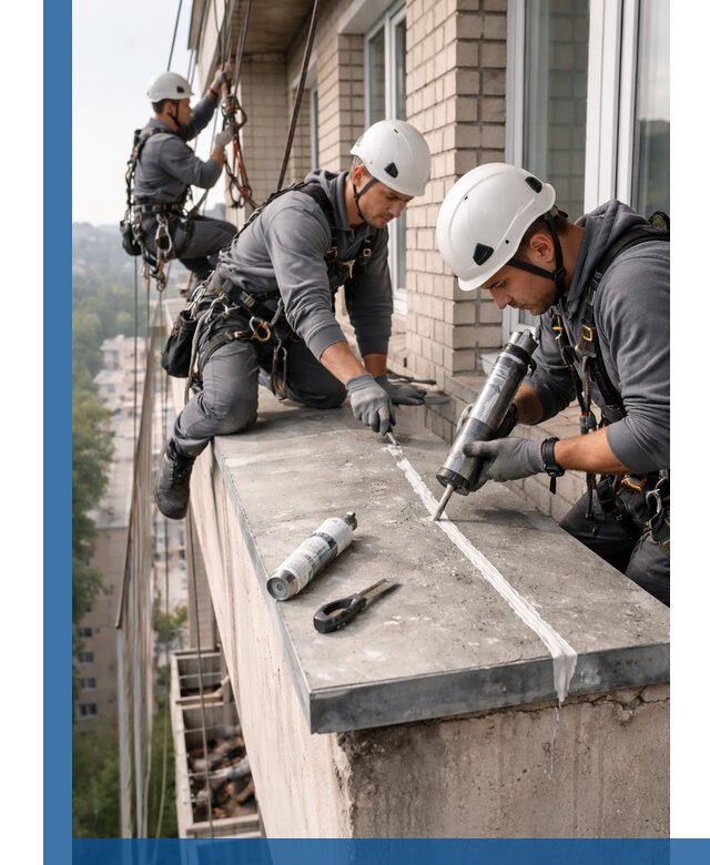 Герметизация балконного козырька в Каспийске профессионально