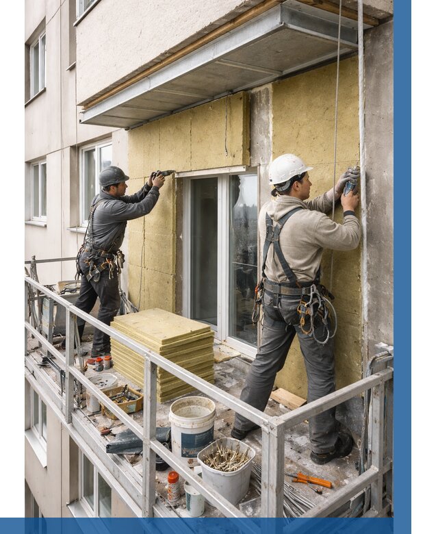 Утепление балкона снаружи в Каспийске от 1629 р. под ключ ВЫСОТНИК-Ксп