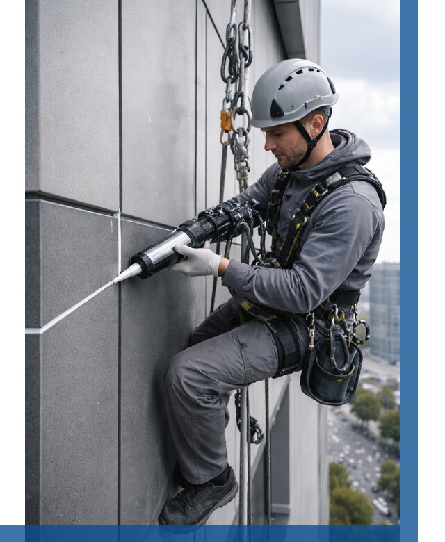 Герметизация стыков фасадных панелей в Каспийске от 6618 р.| ВЫСОТНИК-Ксп