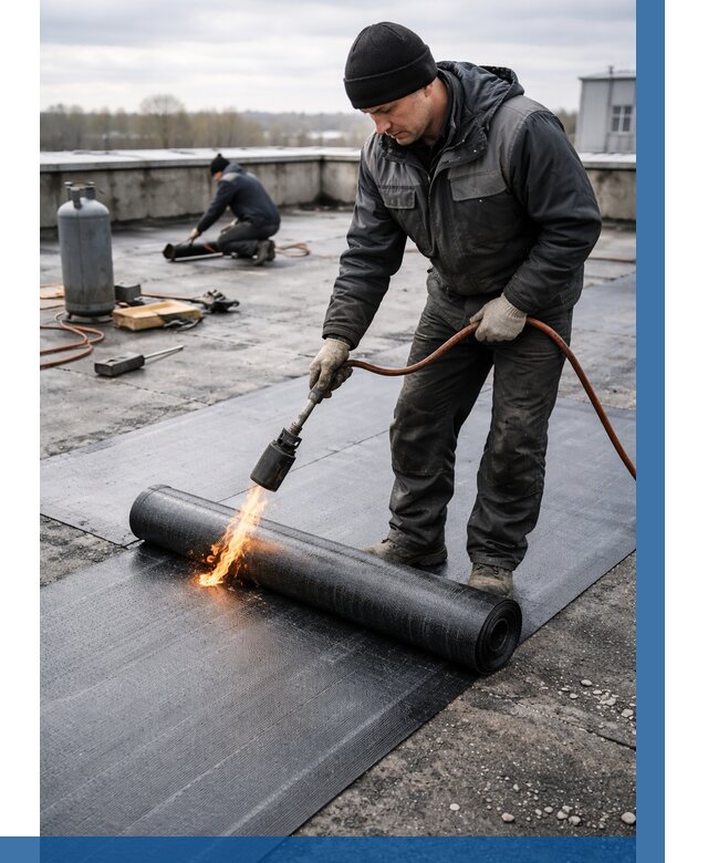 Ремонт наплавляемой кровли в Каспийске от 713 р. | ВЫСОТНИК-Ксп