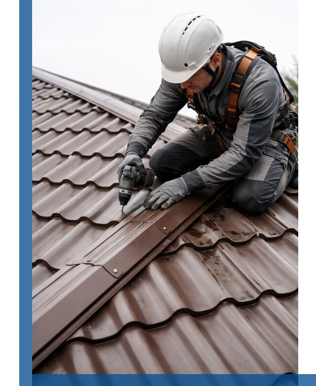 Ремонт металлочерепицы на крыше в Каспийске профессионально