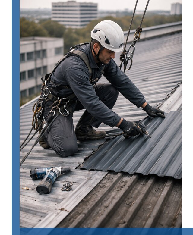 Ремонт профнастила на кровле в Каспийске, работы под ключ