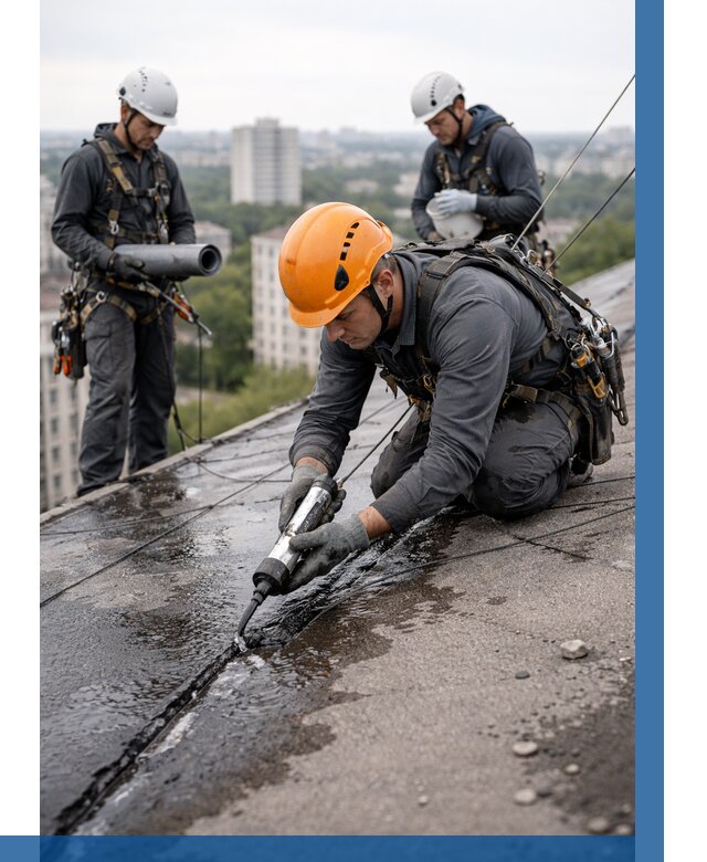 Устранение протечек кровли в Каспийске от 12217 р. | ВЫСОТНИК-Ксп