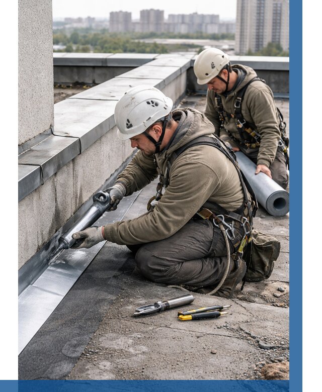 Ремонт кровельных примыканий в Каспийске от 1222 р. | ВЫСОТНИК-Ксп