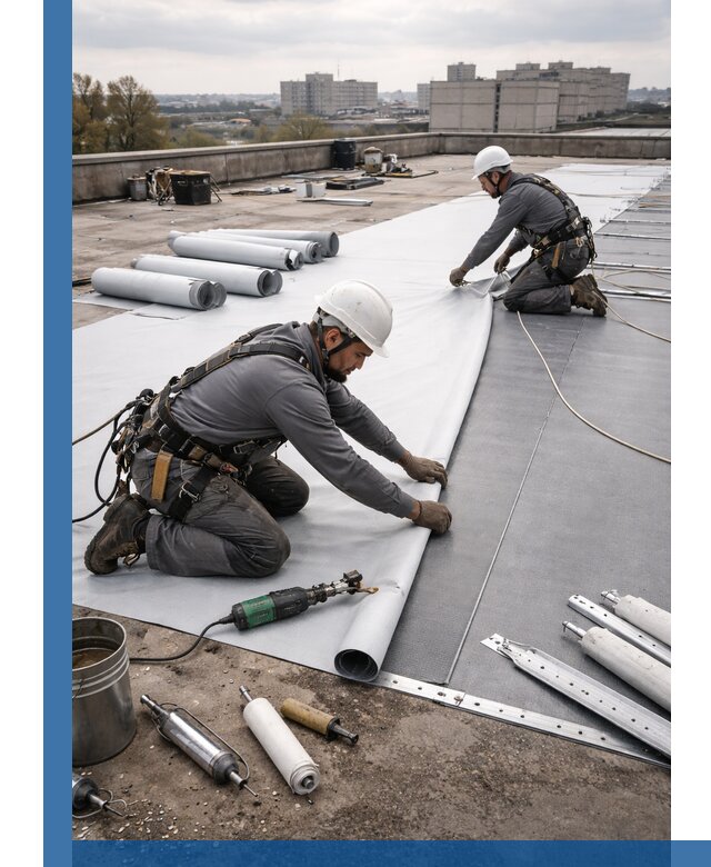 Монтаж мембранной кровли в Каспийске для промышленных зданий