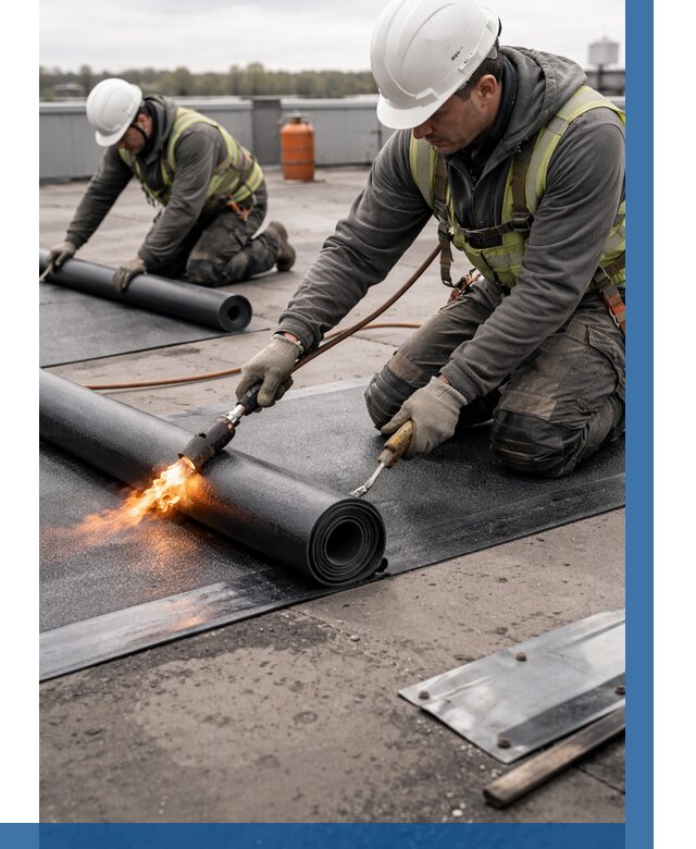 Монтаж наплавляемой кровли в Каспийске от 865 р. — ВЫСОТНИК-Ксп