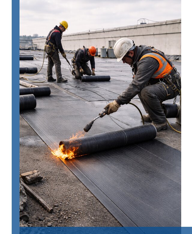 Монтаж наплавляемой кровли в Каспийске профессионально
