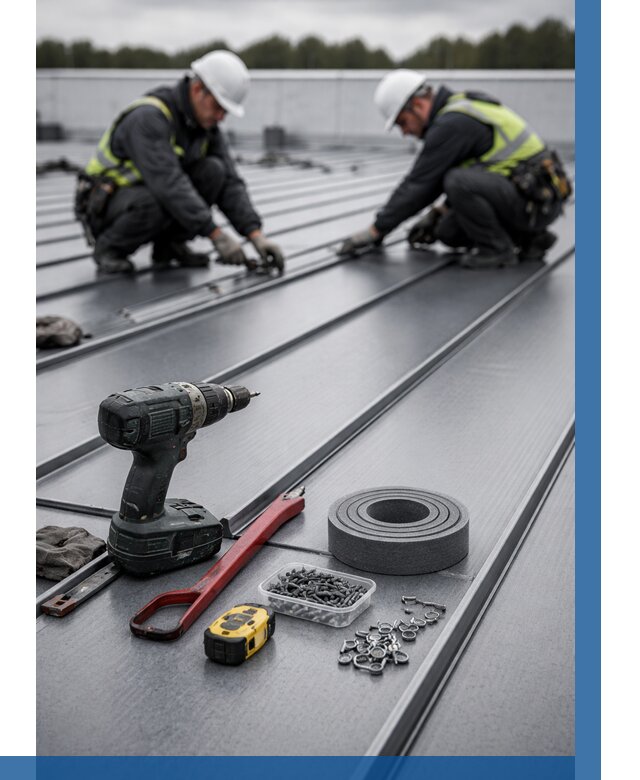 Монтаж фальцевой кровли в Каспийске от 1833 р. | ВЫСОТНИК-Ксп