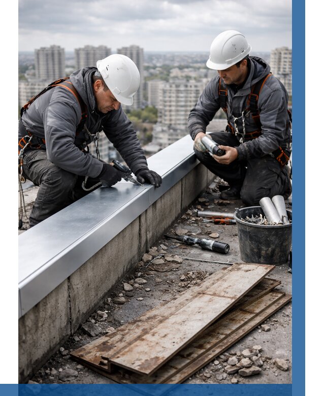 Замена парапетных крышек под ключ в Каспийске от 1222 р. | ВЫСОТНИК-Ксп