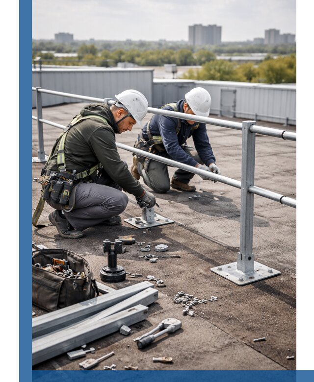 Монтаж кровельного ограждения в Каспийске под ключ с гарантией