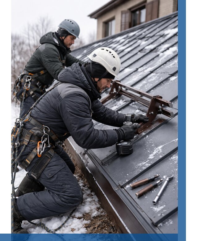 Монтаж снегозадержателей в Каспийске от 458 р. | ВЫСОТНИК-Ксп