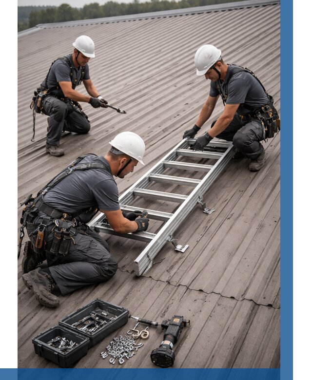 Монтаж кровельной лестницы в Каспийске от 4581 р. | ВЫСОТНИК-Ксп