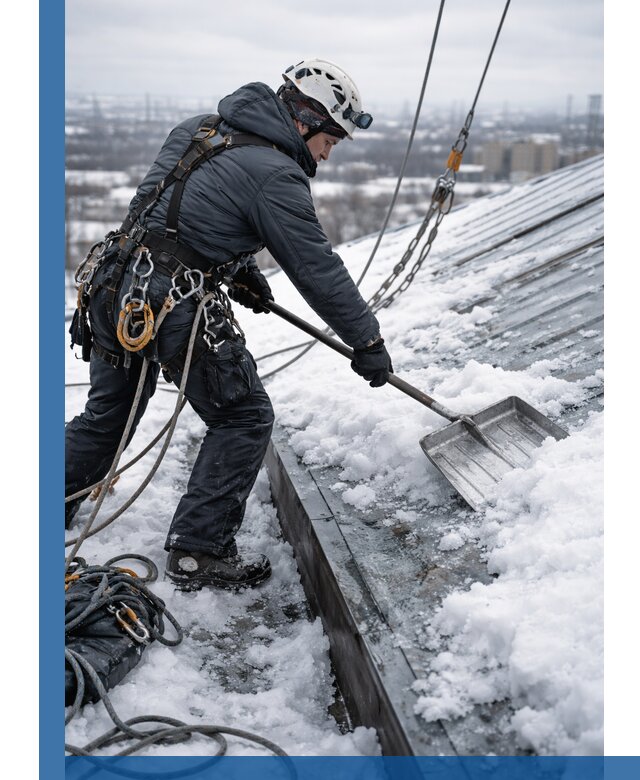 Профессиональная очистка кровли от снега и наледи в Каспийске