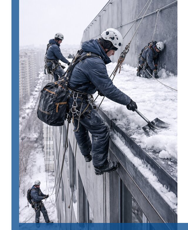 Абонентское обслуживание кровли зимой в Каспийске регулярный уход