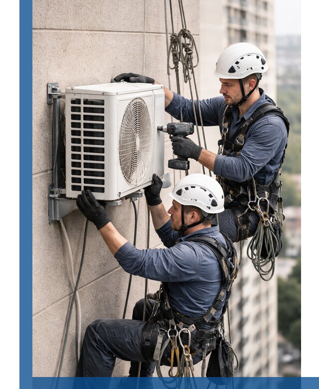 Монтаж внешнего блока кондиционера в Каспийске установка и крепление