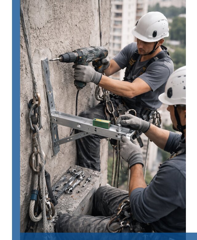 Установка кронштейнов кондиционера и крепежа в Каспийске