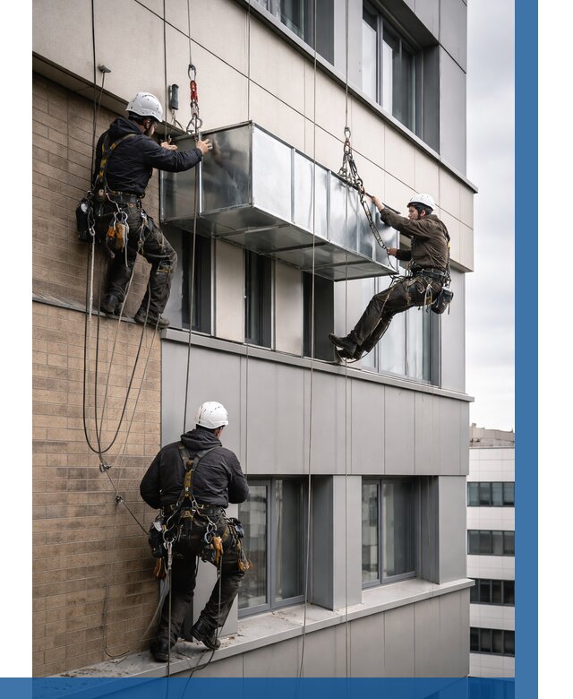 Монтаж воздуховодов на фасаде в Каспийске от 1527 р. | ВЫСОТНИК-Ксп