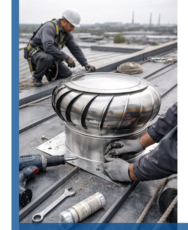 Установка дефлекторов на кровле в Каспийске профессионально