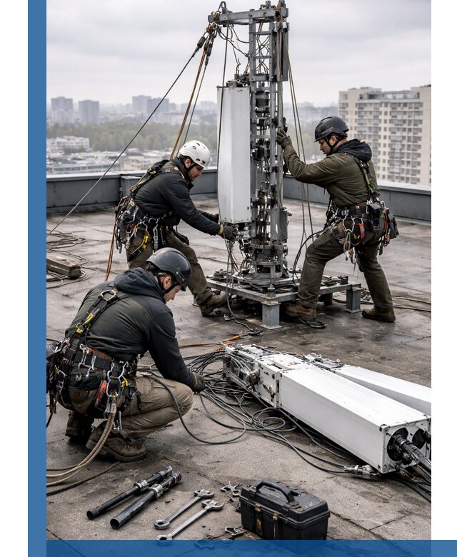 Демонтаж антенн на крыше зданий в Каспийске с гарантией