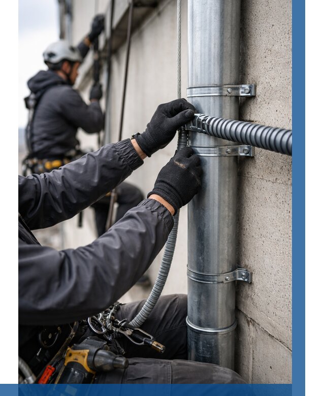 Монтаж гофры для кабеля в Каспийске от 305 р. | ВЫСОТНИК-Ксп