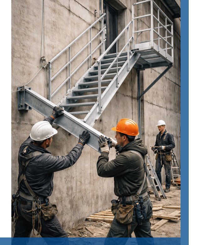 Монтаж металлических лестниц в Каспийске от 15272 р. | ВЫСОТНИК-Ксп